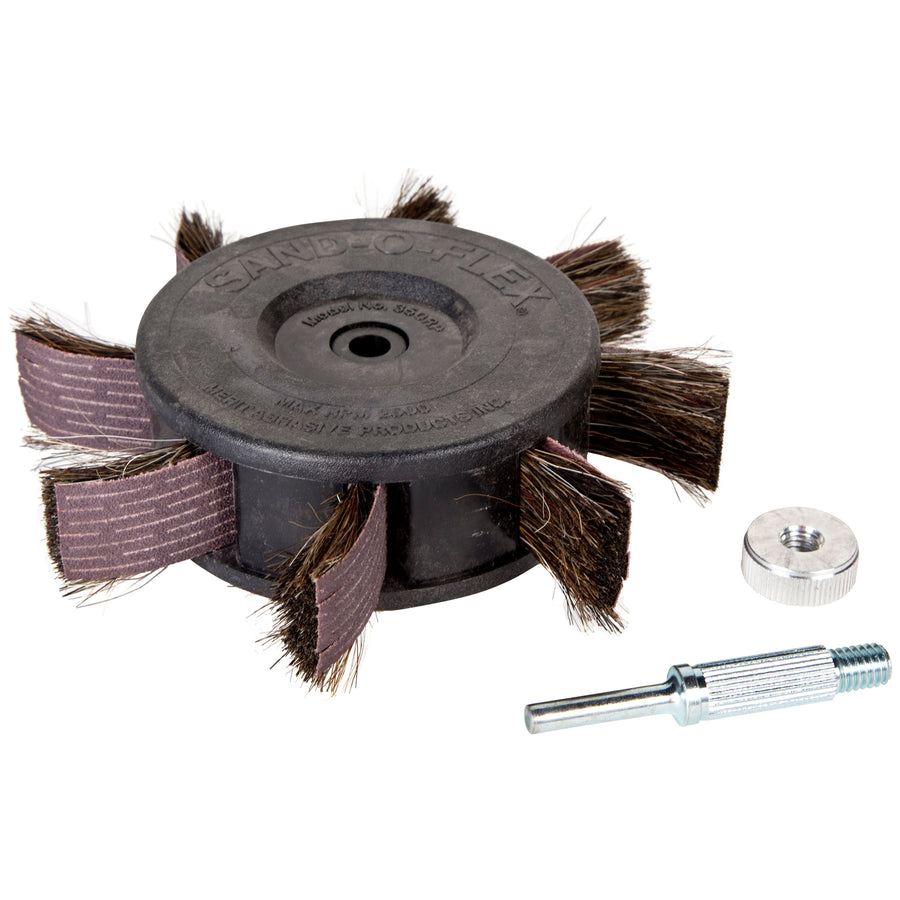 Slashed Assemblies Merit 11051 Sand-O-Flex Wheel Model #350-Rp Wheel Assembled With Refill & Brushes #350-Rp