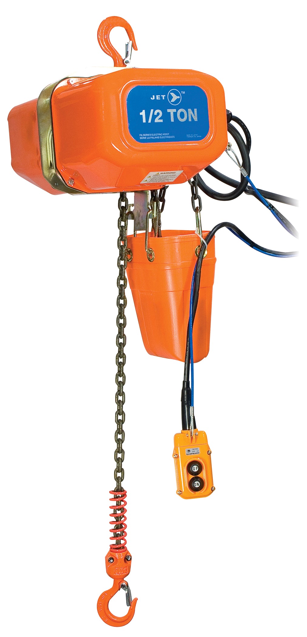 Chain Hoists Jet FA-0.5S 1/2 Ton 15' Lift 230/460V 3Ph Electric Chain Hoist Heavy Duty