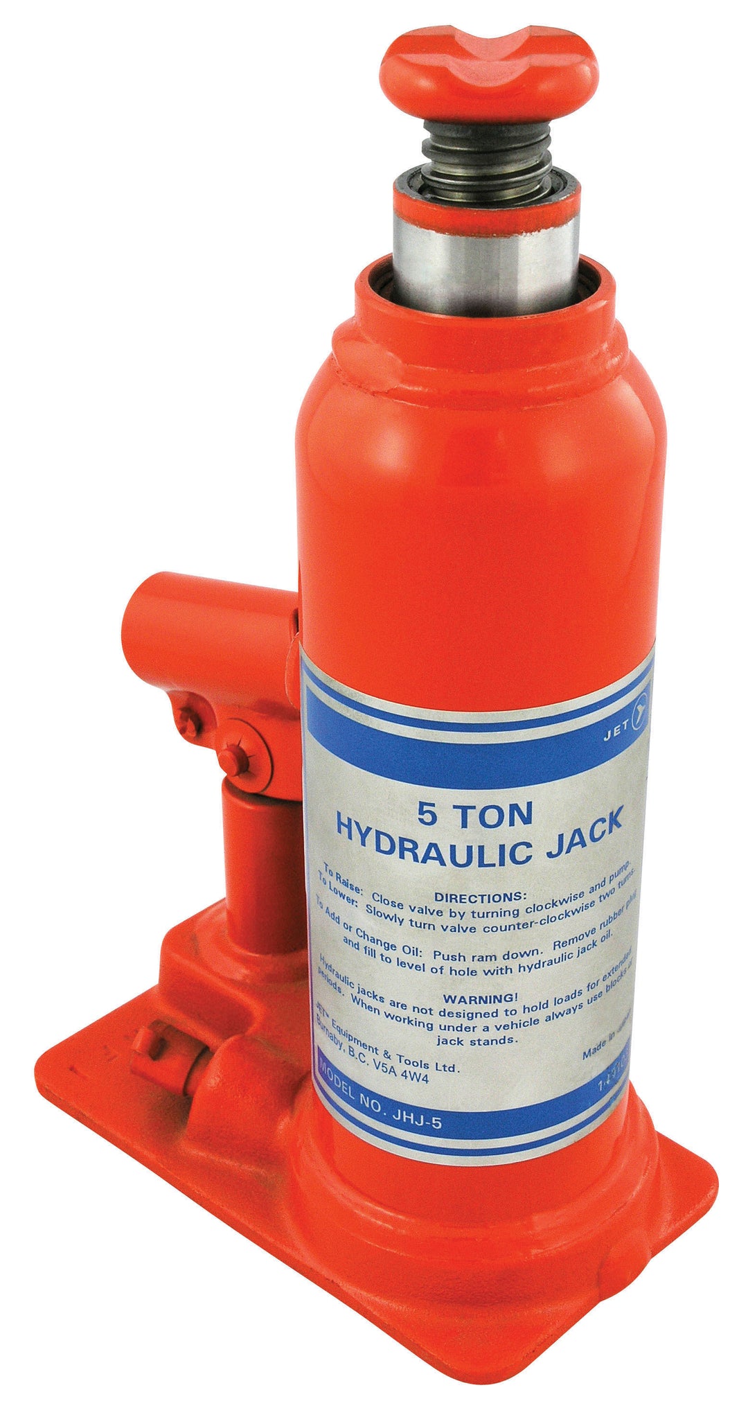 Bottle Jacks Jet JHJ-12 12-1/2 Ton Hydraulic Bottle Jack Super Heavy Duty