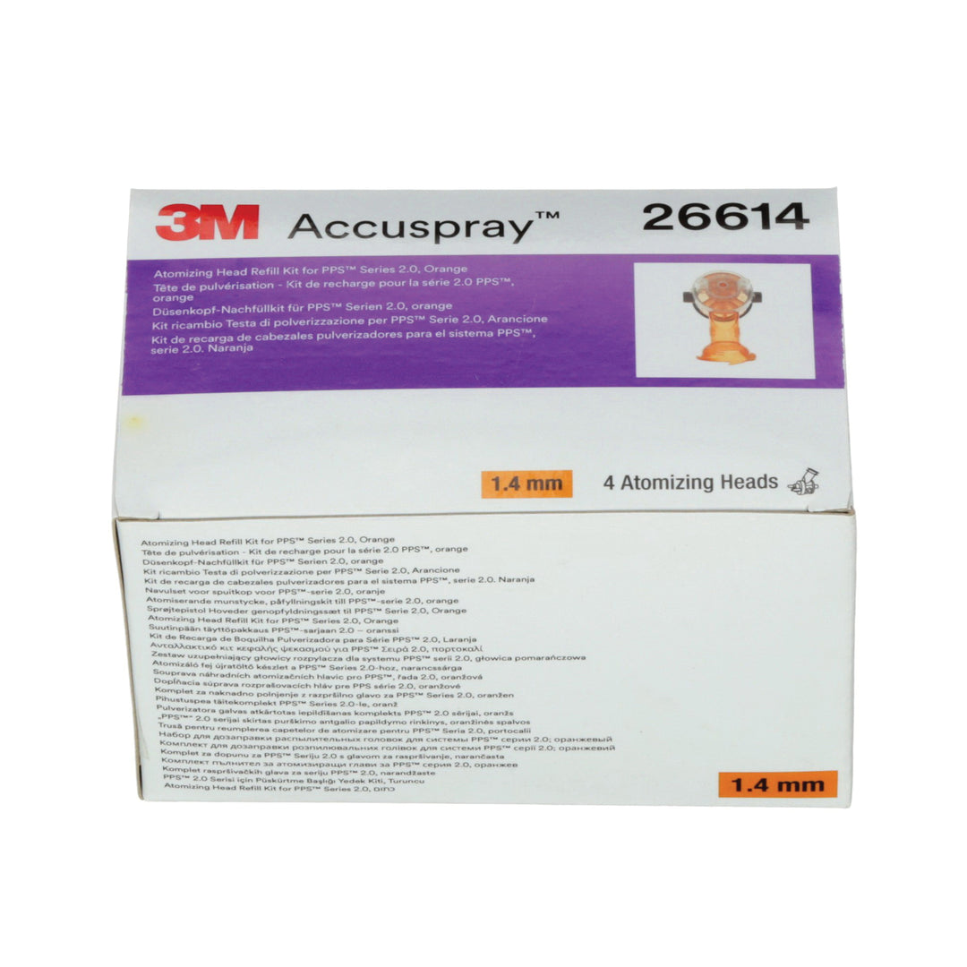 3M 26614 3M Accuspray Atomizing Head Refill Pack for 3M PPS Series 2.0, 26614, orange, 1.4 mm, 4 nozzles per pack 3M 26614