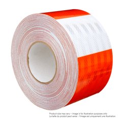 3M 382VHIP-4X50 High Intensity Prismatic Grade Barricade Sheeting, 382 VHIP, White/Orange, 4 Inch x 50yds