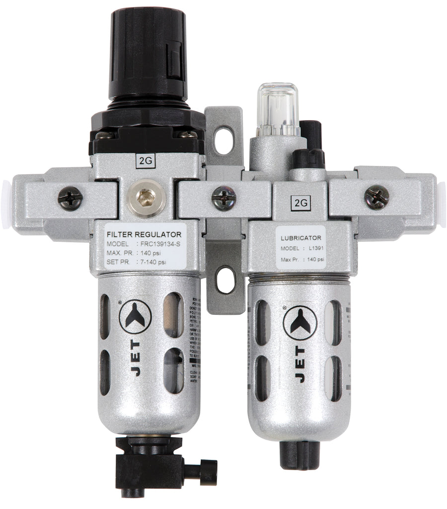 FRLs & Parts Jet AFRLCM14 2 Piece Air Filter Regulator And Lubricator 1/4 Inch Npt Miniature
