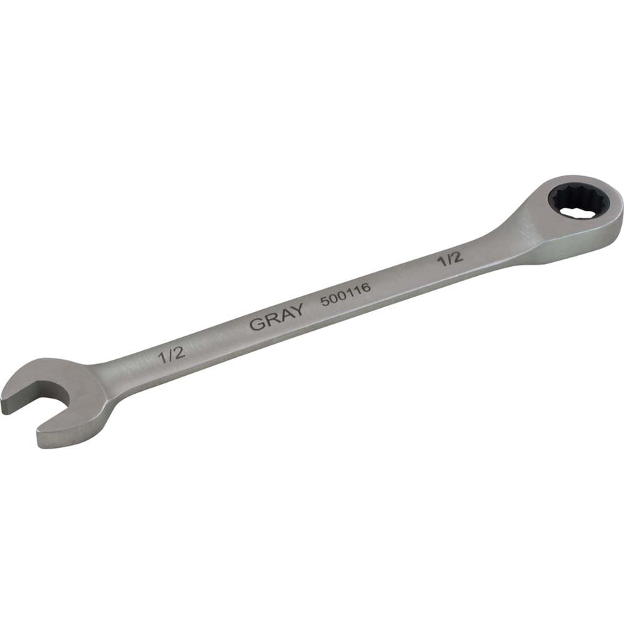 Gray 500124 3/4 COMBINATION FIXED HEAD RATCHETING WRENCH, STAINLESS STEEL FINISH GRAY TOOLS 500124