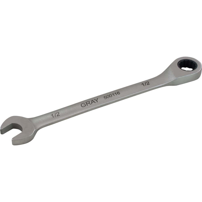Gray 500111 5/16 COMBINATION FIXED HEAD RATCHETING WRENCH, STAINLESS STEEL FINISH GRAY TOOLS 500111