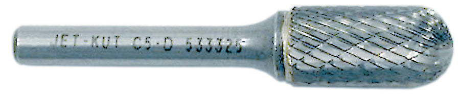 Regular Carbide Burrs Jet C1-D 1/4 Inch -Kut Round Nose Shape Burr