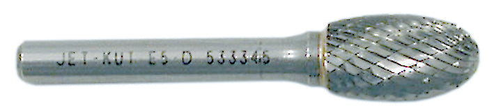 Double Cut Carbide Burrs Jet E3-DC 3/8 Inch -Kut Gp Oval Shape Carbide Burr