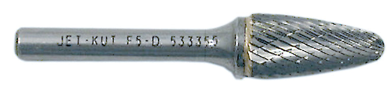 Regular Carbide Burrs Jet F5-D 1/2 Inch -Kut Tree Shape Burr (Radius End)