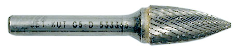 Regular Carbide Burrs Jet G3-D 3/8 Inch -Kut Tree Shape Burr (Pointed End)
