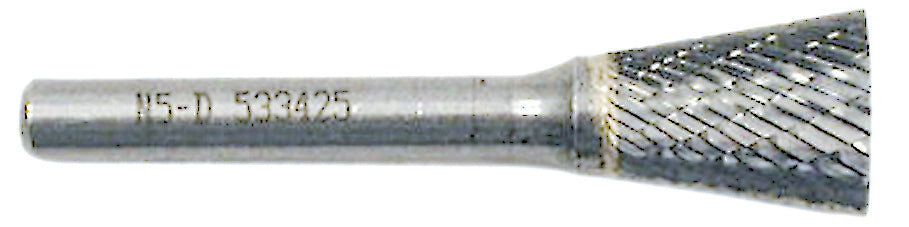 Regular Carbide Burrs Jet N5-D 5/8 Inch -Kut Inverted Cone Shape (Blind) Burr