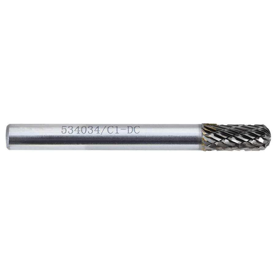 Double Cut Carbide Burrs Jet C1-DC 1/4 Inch -Kut Gp Round Nose Shape Carbide Burr