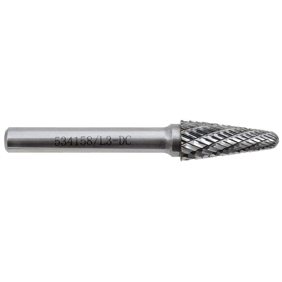 Regular Carbide Burrs Jet L3-DC 3/8 Inch -Kut Taper Shape Burr 9 (Radius End)