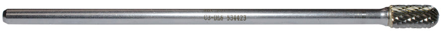 Regular Carbide Burrs Jet C3-DL6 3/8 Inch -Kut Long Shaft Round Nose Shape Burr
