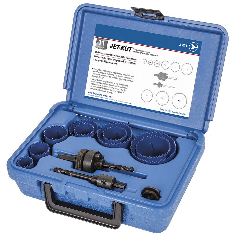 Holesaws Jet 565207 11 Piece Maintenance Holesaw Kit Premium
