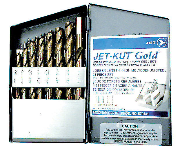 Drill Bit Sets Jet GF21R 21 Piece -Kut Gold Super Premium Drill Bit Set