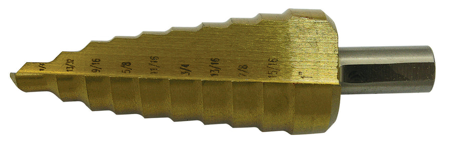 Step Drills Jet 579212 1/4 Inch- 1 Inch X 10 Step -Kut Super Premium M35 H.S.S. Step Drill S