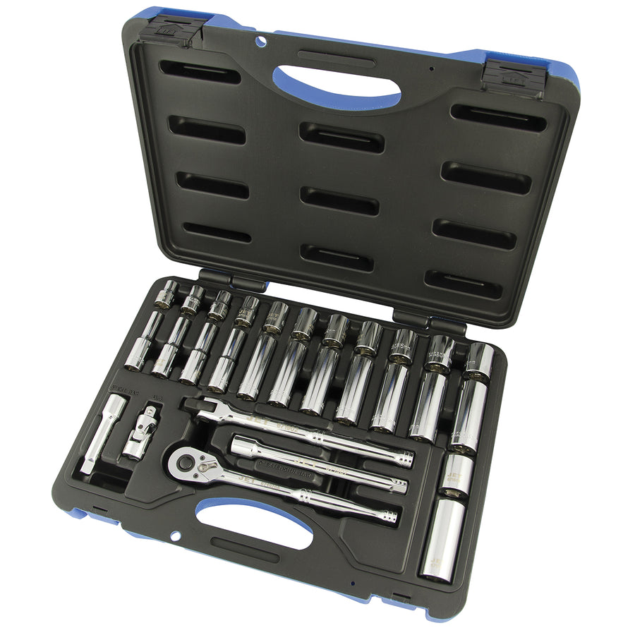 Socket Sets Jet SW3830M-6 30 Piece 3/8 Inch Dr Metric Socket Wrench Set 6 Point
