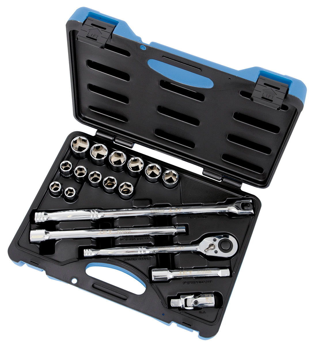 Socket Sets Jet SW1219M-6 19 Piece 1/2 Inch Dr Metric Socket Wrench Set 6 Point