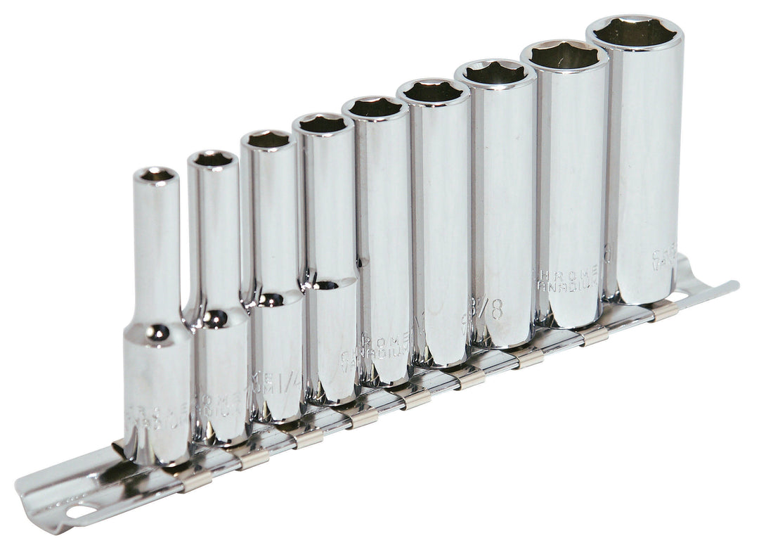 Socket Sets Jet SS1409D-6 9 Piece 1/4 Inch Drive Deep SAE Socket Set (6 Point)