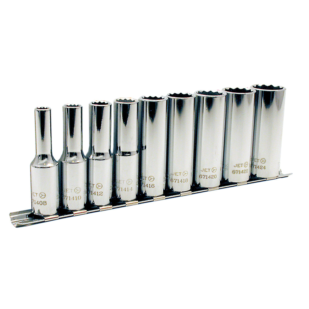 Socket Sets Jet SS3809D-12 9 Piece 3/8 Inch Drive Deep SAE Socket Set (12 Point)