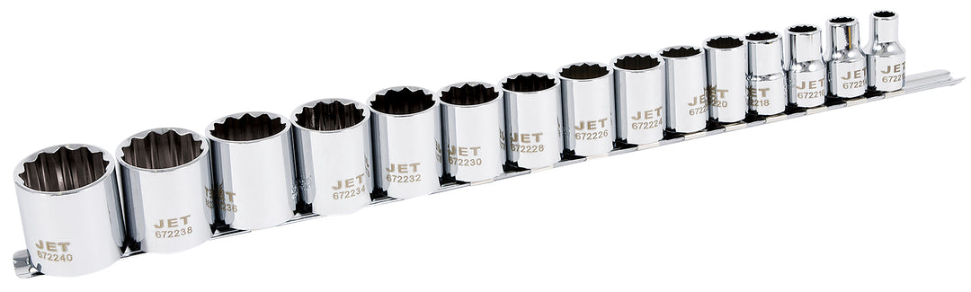 Socket Sets Jet SS1215-12 15 Piece 1/2 Inch Drive SAE Socket Set 12 Point