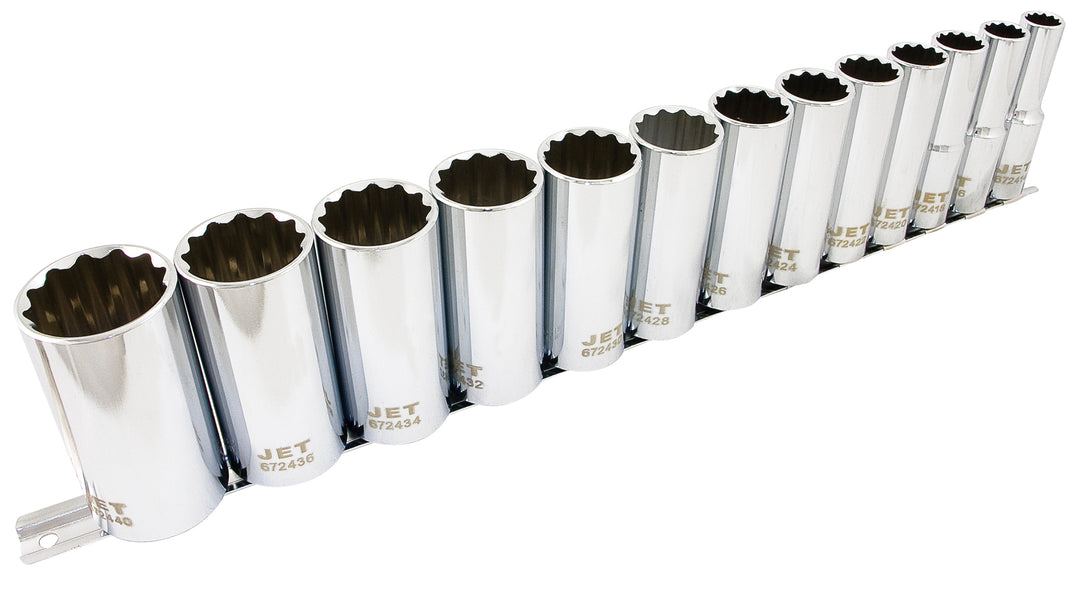 Socket Sets Jet SS1213D-12 13 Piece 1/2 Inch Drive Deep SAE Socket Set (12 Point)