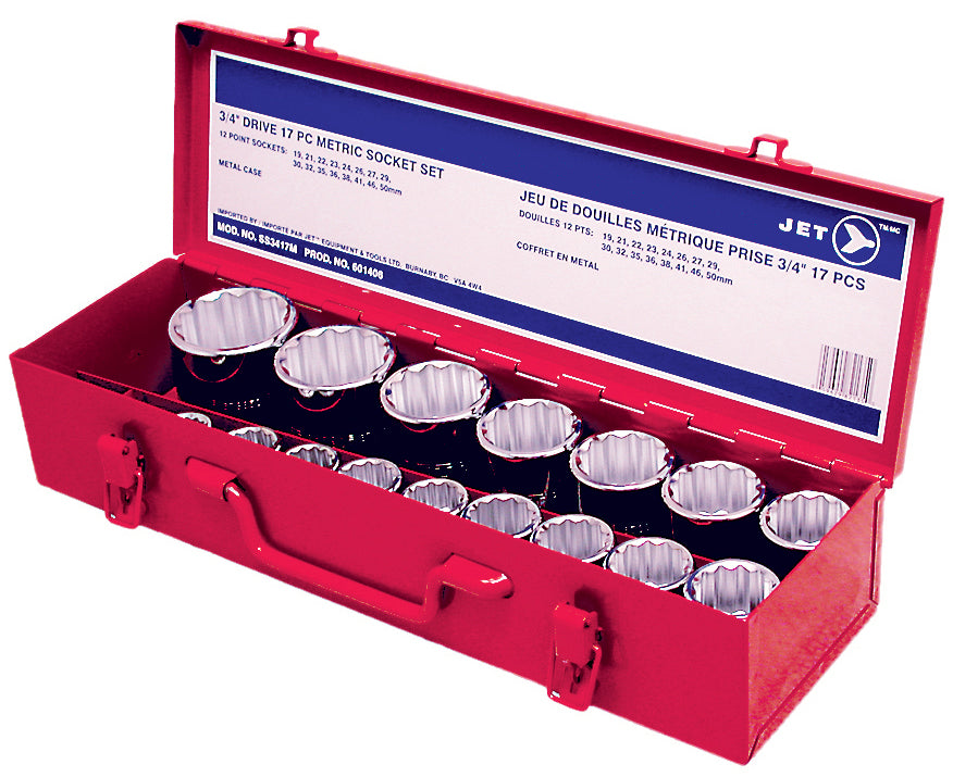 Socket Sets Jet SS3417M 17 Piece 3/4 Inch Dr Metric Socket Set 12 Point