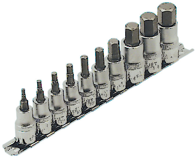 Socket Sets Jet HSW3812-10 10 Piece 3/8 Inch & 1/2 Inch Drive SAE Hex Bit Socket Set