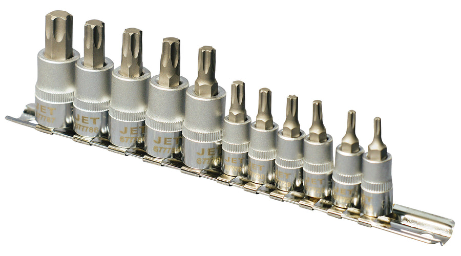 Socket Sets Jet SS1438-11T 11 Piece 1/4 Inch & 3/8 Inch Dr Non-Tamperproof Torx Bit Socket Set