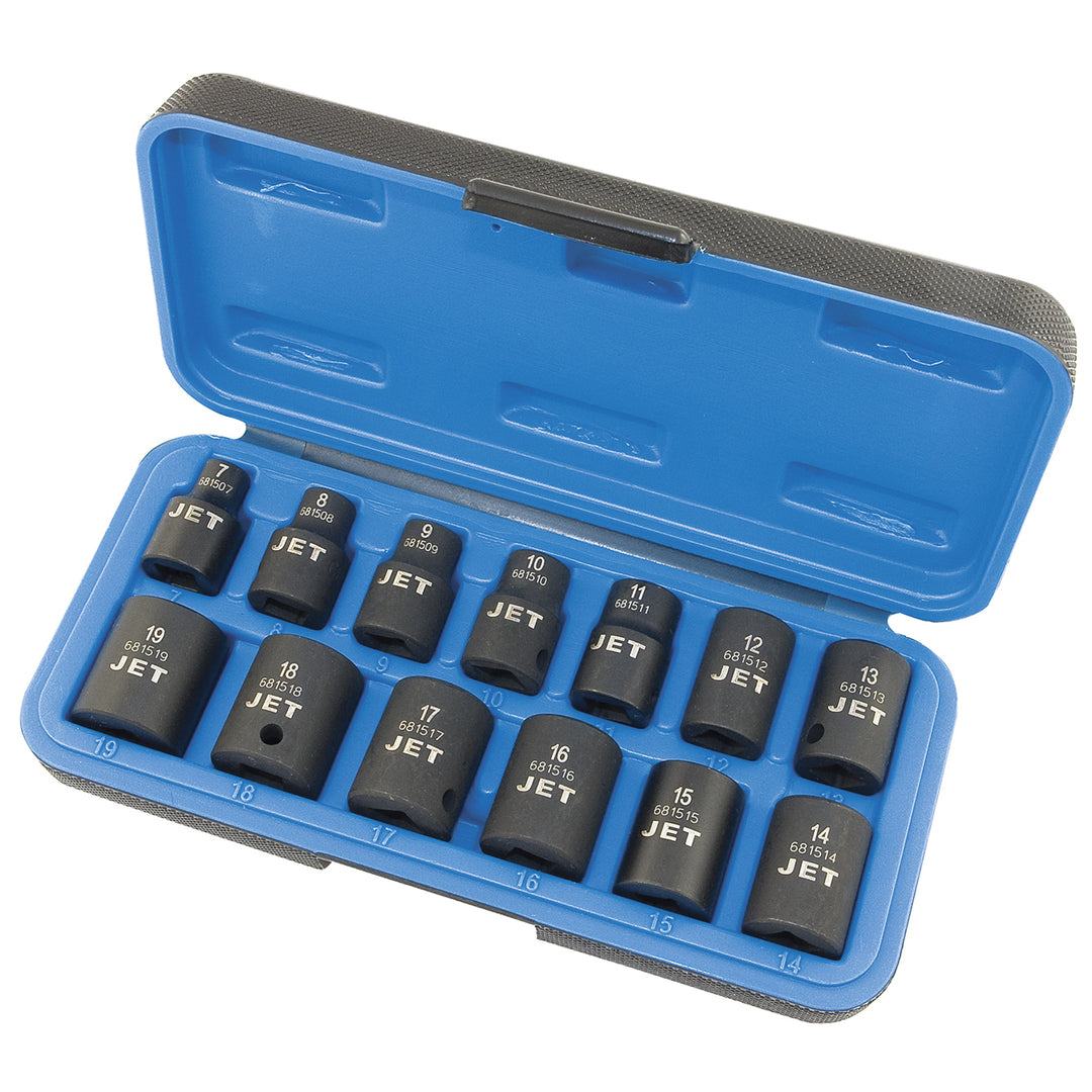 Socket Sets Jet PS1438M 13 Piece 3/8 Inch Dr Metric Impact Socket Set 6 Point