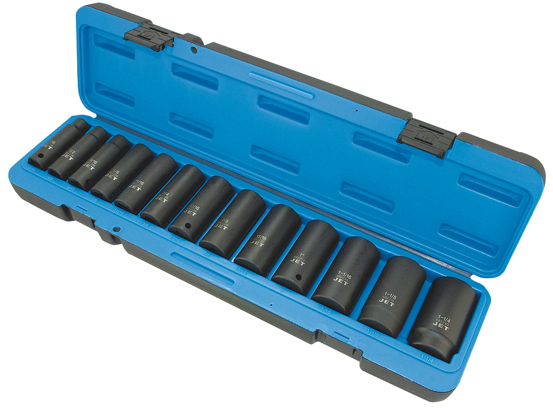 Socket Sets Jet PS1312D 13 Piece 1/2 Inch Drive Deep SAE Impact Socket Set (6 Point)