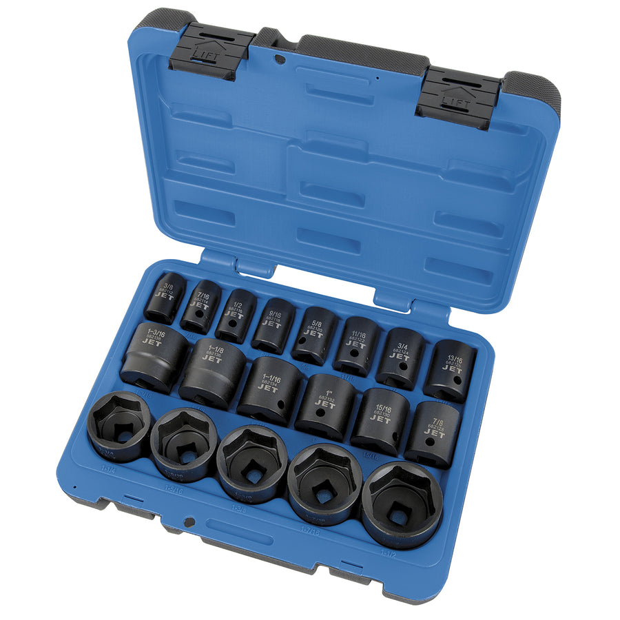 Socket Sets Jet PS1912 19 Piece 1/2 Inch Drive SAE Impact Socket Set (6 Point)