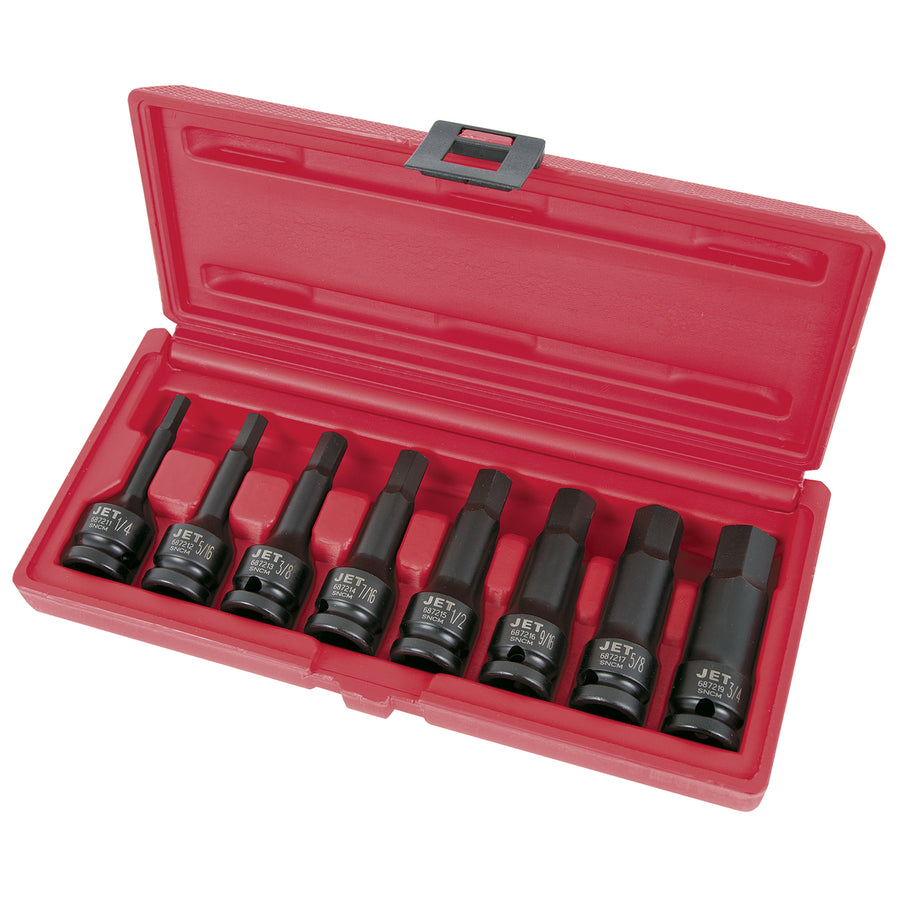 Socket Sets Jet PHB-1208 8 Piece 1/2 Inch Drive SAE Hex Bit Impact Socket Set
