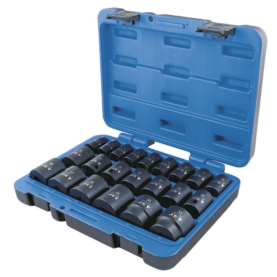 Socket Sets Jet PS2212M 22 Piece 1/2 Inch Dr Metric Impact Socket Set 6 Point