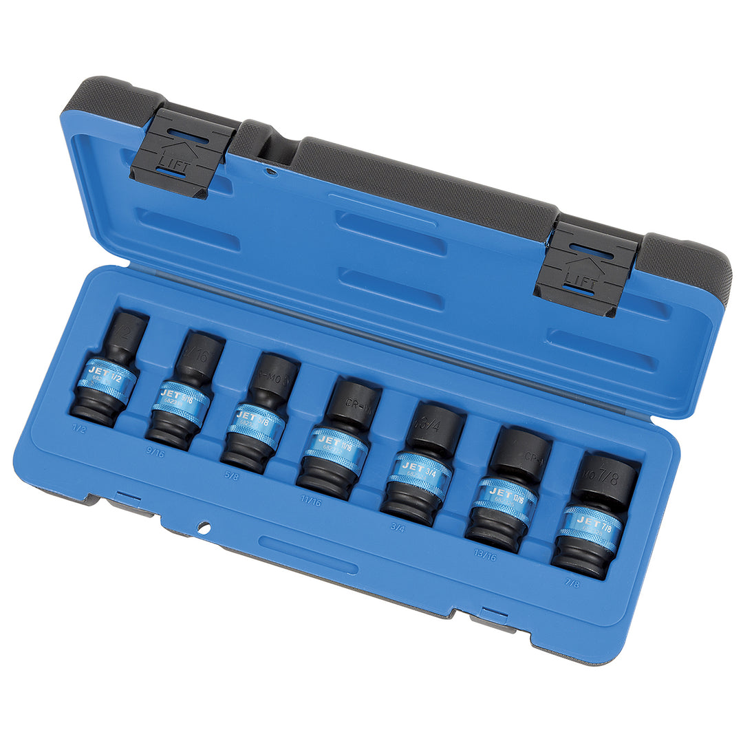Socket Sets Jet PSU712 7 Piece 1/2 Inch Driveive SAE Universal Impact Socket Set (6 Point)