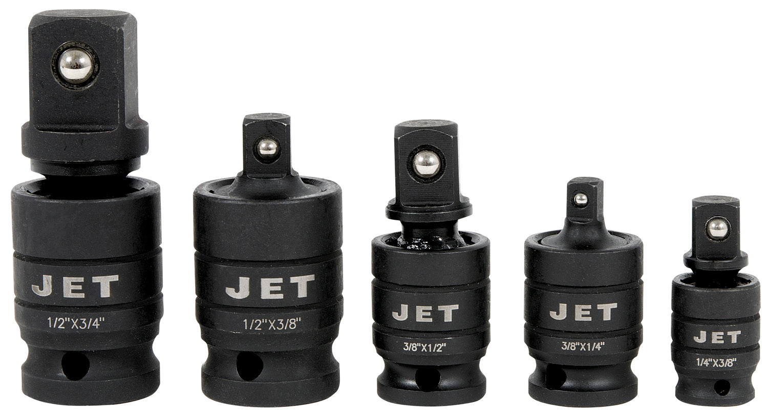 Socket Accessories Jet PLUJ-5S 5 Piece Pin Free Locking Impact U-Joint Adapters