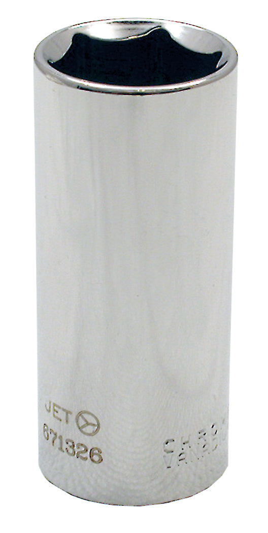Deep Chrome Sockets Jet 671314 3/8 Inch Dr X 7/16 Inch Deep Chrome Socket 6 Point