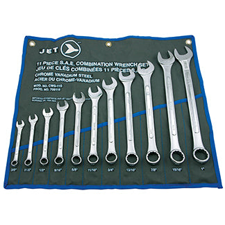 Combination Wrenches Jet CWS-11S 11 Piece SAE Raised Panel Combination Wrench Set