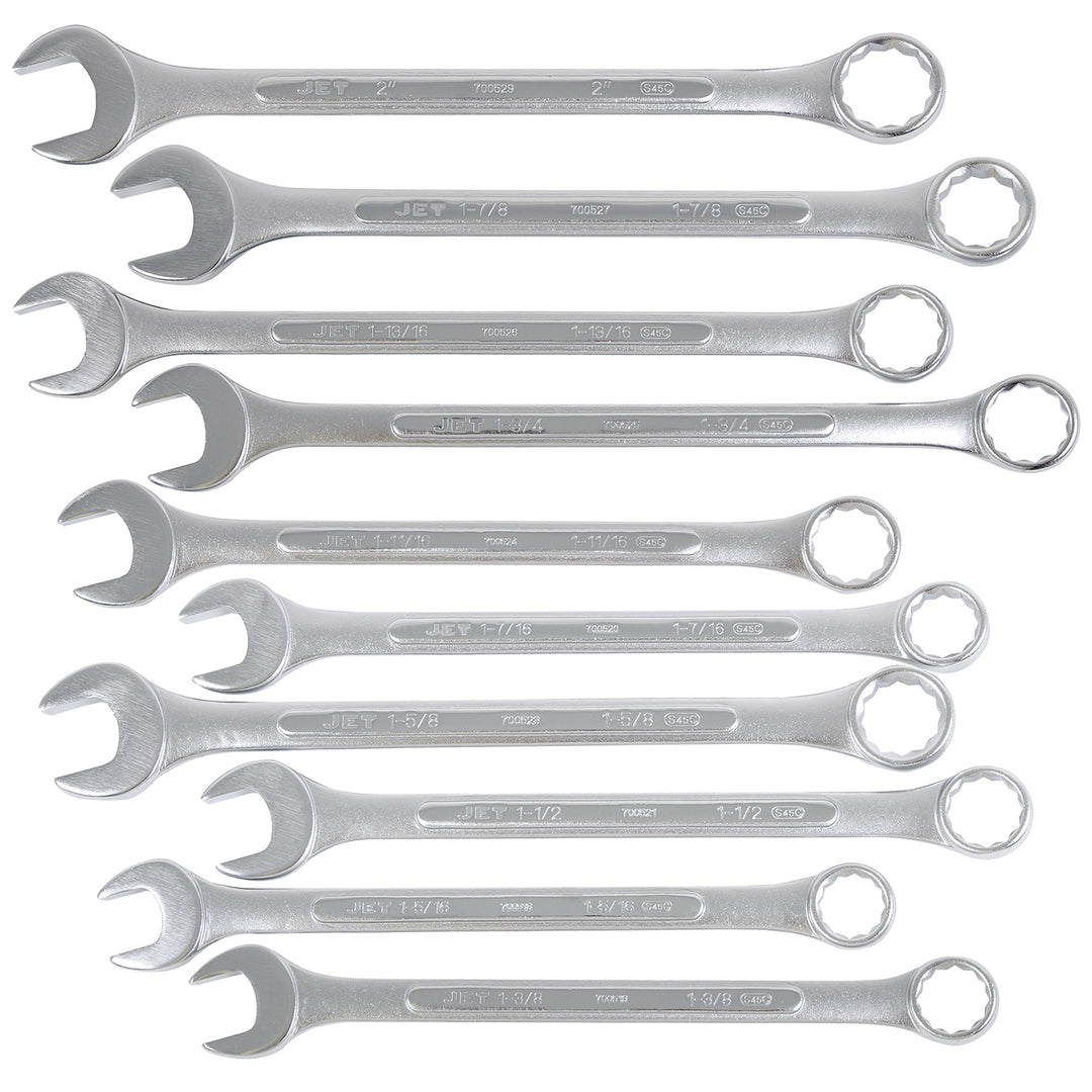Combination Wrenches Jet JCW-10-2 10 Piece SAE Jumbo Raised Panel Combination Wrench Set