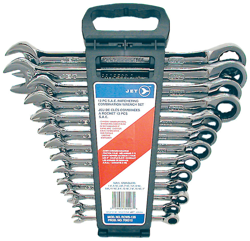 Combination Wrenches Jet RCWS-13S 13 Piece Long SAE Ratcheting Combination Wrench Set