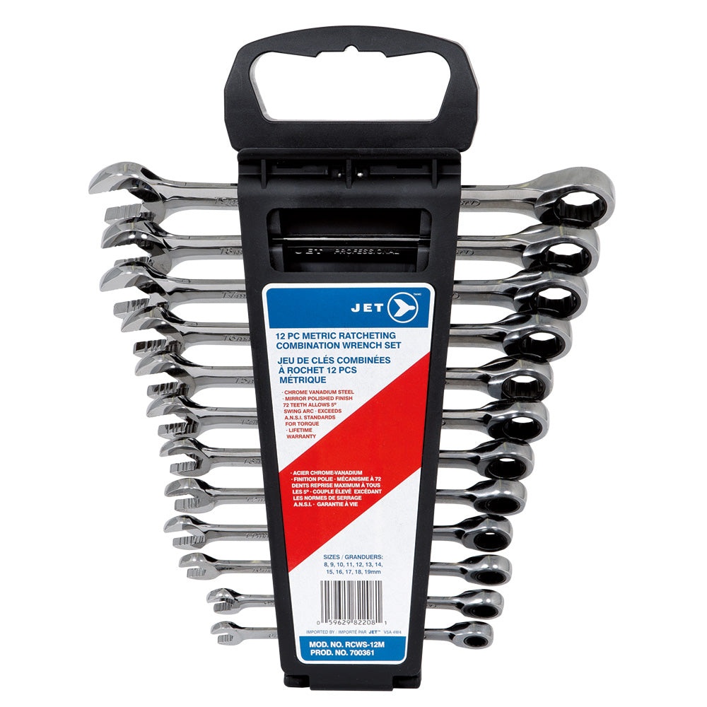 Combination Wrenches Jet RCWS-12M 12 Piece Metric Ratcheting Combination Wrench Set