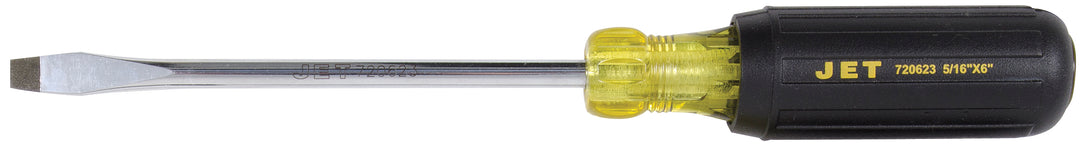 Cushion Grip Screwdrivers Jet JKSS-6R 5/16 Inch x 6 Inch Slot Round Shank Cushion Grip Screwdriver