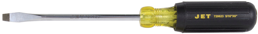 Cushion Grip Screwdrivers Jet JKSS-6R 5/16 Inch x 6 Inch Slot Round Shank Cushion Grip Screwdriver