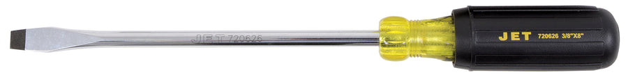 Cushion Grip Screwdrivers Jet JKSS-8R 3/8 Inch x 8 Inch Slot Round Shank Cushion Grip Screwdriver