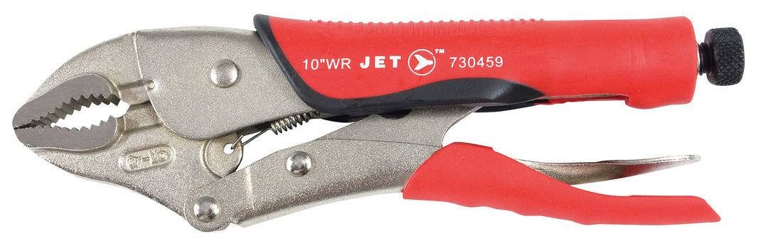 Locking Pliers Jet J10WRG 10 Inch Curved Jaw Locking Pliers With Cutter Cushion Grip