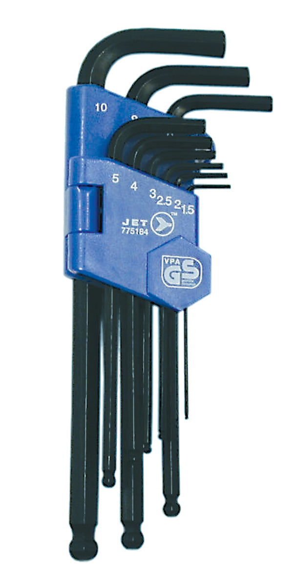 Hex Keys Jet JBHK-9M 9 Piece Metric Ball Nose Hex Key Set
