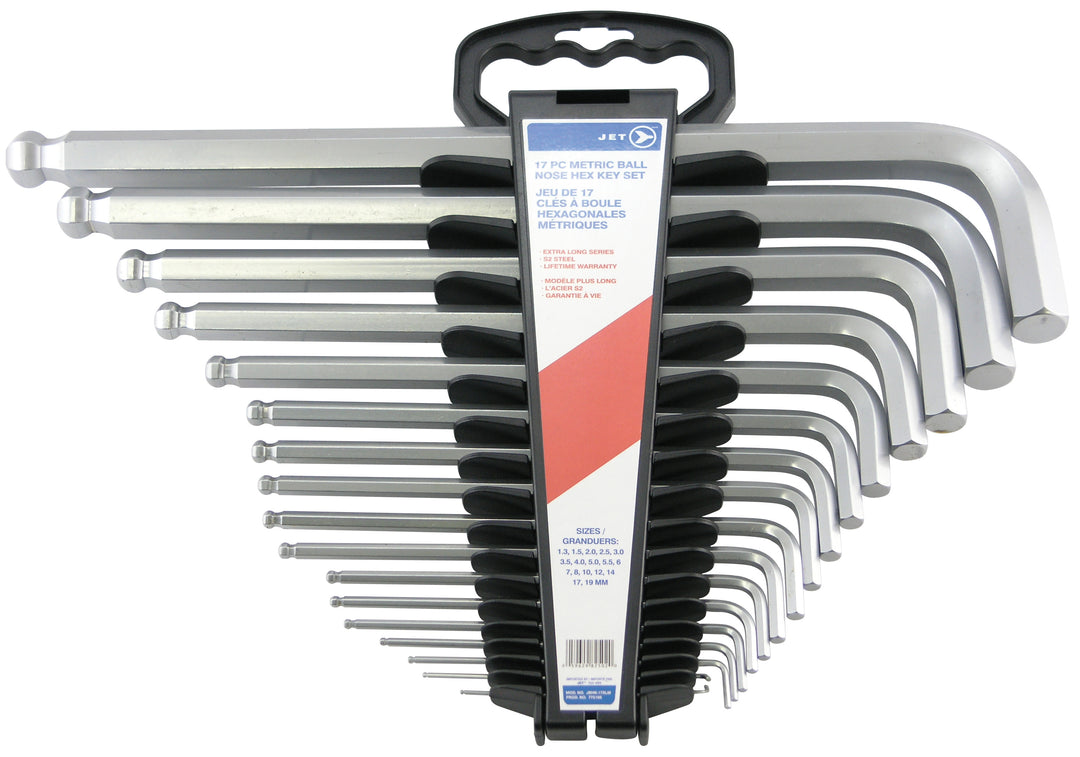 Hex Keys Jet JBHK-17XLM 17 Piece Metric Jumbo Extra Long Ball Nose Hex Key Set