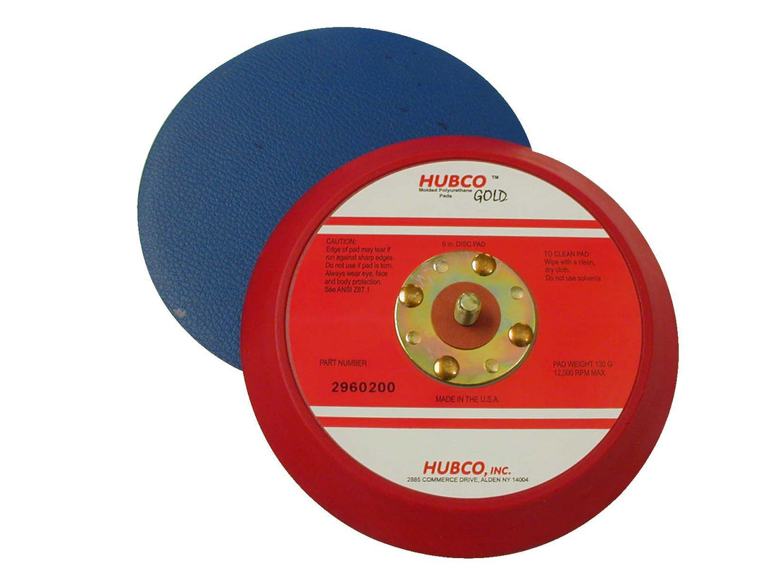 Hubco 2960200-B 6 Inch X No Hole Tapered Edge Red Backup Pad