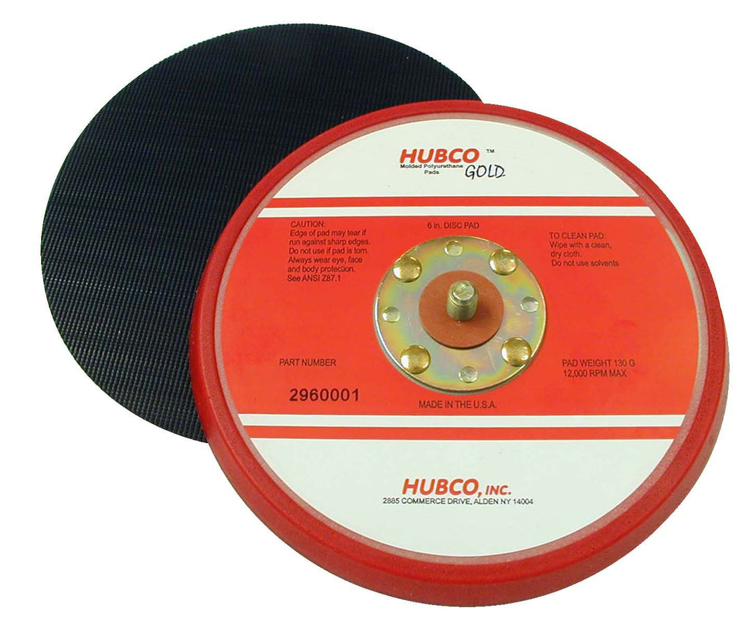 Hubco 2960001-B 6 Inch X No Hole Low Profile Red Backup Pad