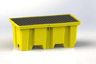 Spill Pallet Enpac 5222-YE-D Poly-Spillpallet 2000 With Drain (2 Drum) 53.5 Inch X 29 Inch X 17 Inch