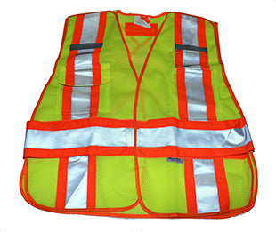 Vests Tuff Grade TGVEST-002 Safety Vest High Vis Lime 2 Stripes One Size